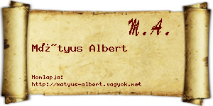 Mátyus Albert névjegykártya