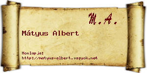 Mátyus Albert névjegykártya